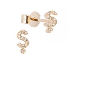 Altın ve Pırlanta Harf Küpe