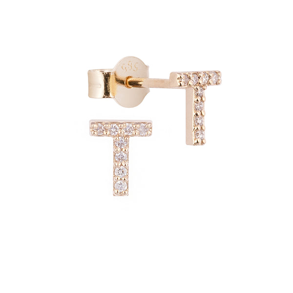 Altın ve Pırlanta Harf Küpe