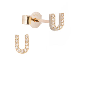 Altın ve Pırlanta Harf Küpe