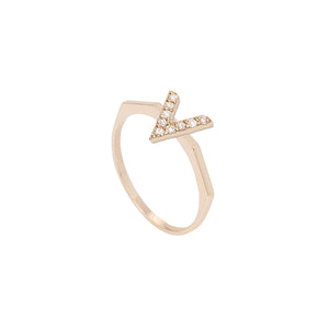 Gold and Diamond Letter Ring