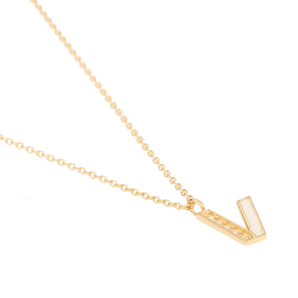 Mineli Altın ve Pırlanta Harf Kolye