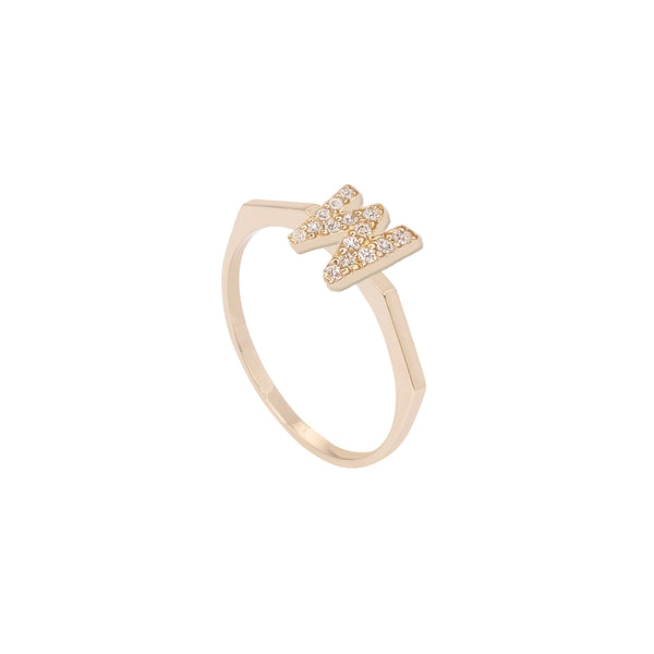 Gold and Diamond Letter Ring