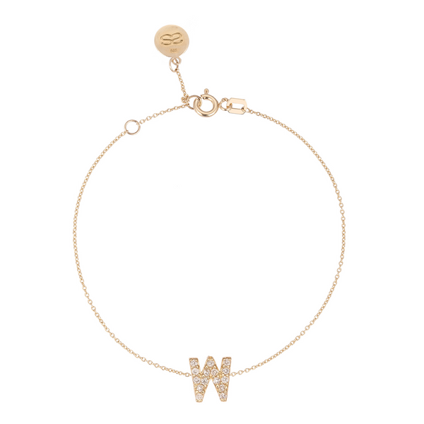 Altın ve Pırlanta Harf Bileklik
