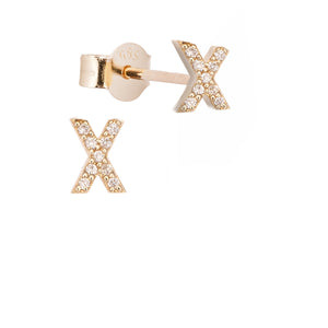 Altın ve Pırlanta Harf Küpe