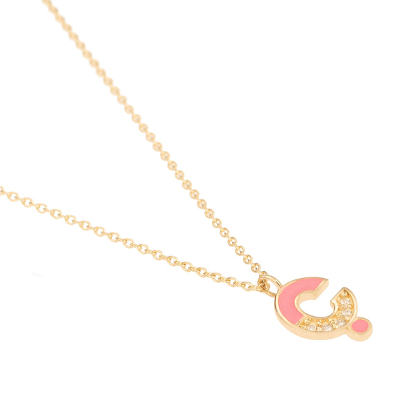 Mineli Altın ve Pırlanta Harf Kolye