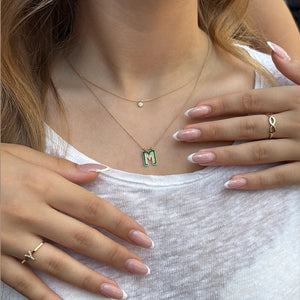 Yuvarlak Pırlanta Taşlı Kolye