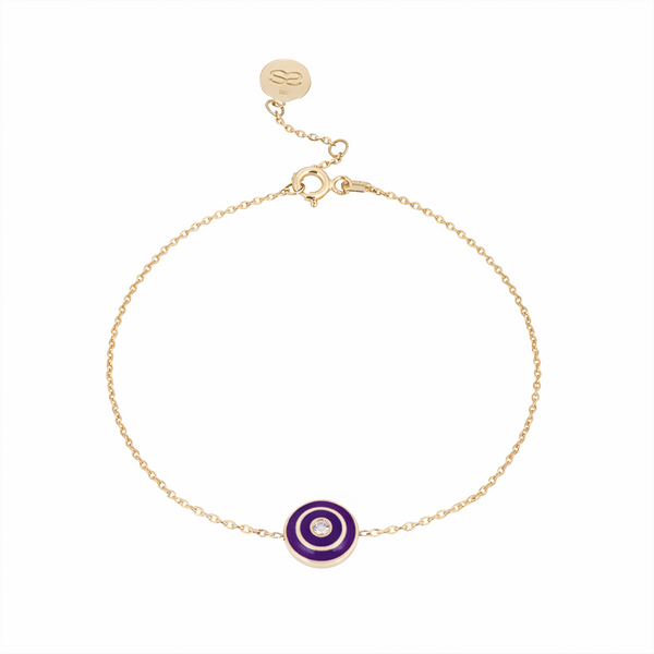 Yuvarlak Mineli ve Pırlanta Taşlı Bileklik