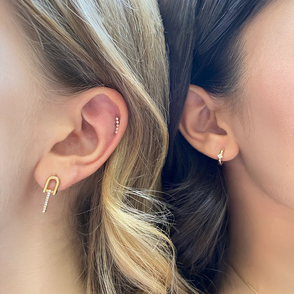 Pırlanta Taşlı Sallantılı Küpe