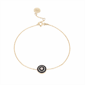 Yuvarlak Mineli ve Pırlanta Taşlı Bileklik