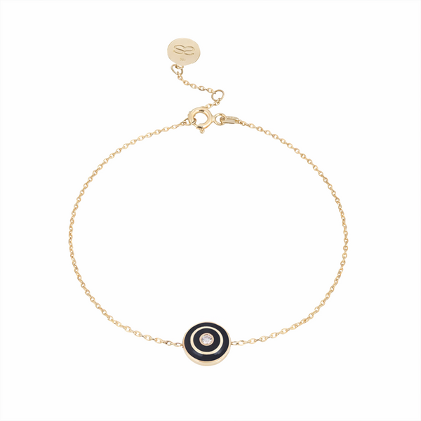 Yuvarlak Mineli ve Pırlanta Taşlı Bileklik