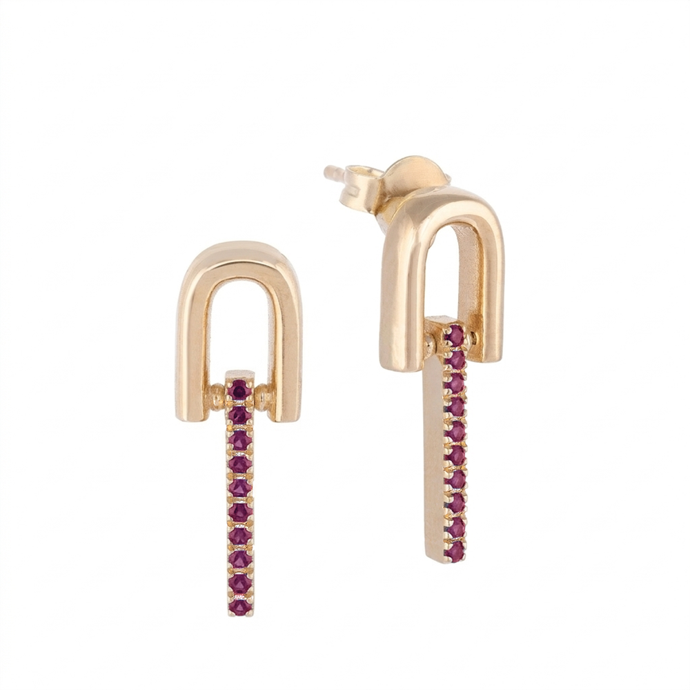 Pırlanta Taşlı Sallantılı Küpe