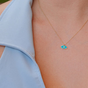 Eye Enamel and Diamond Necklace